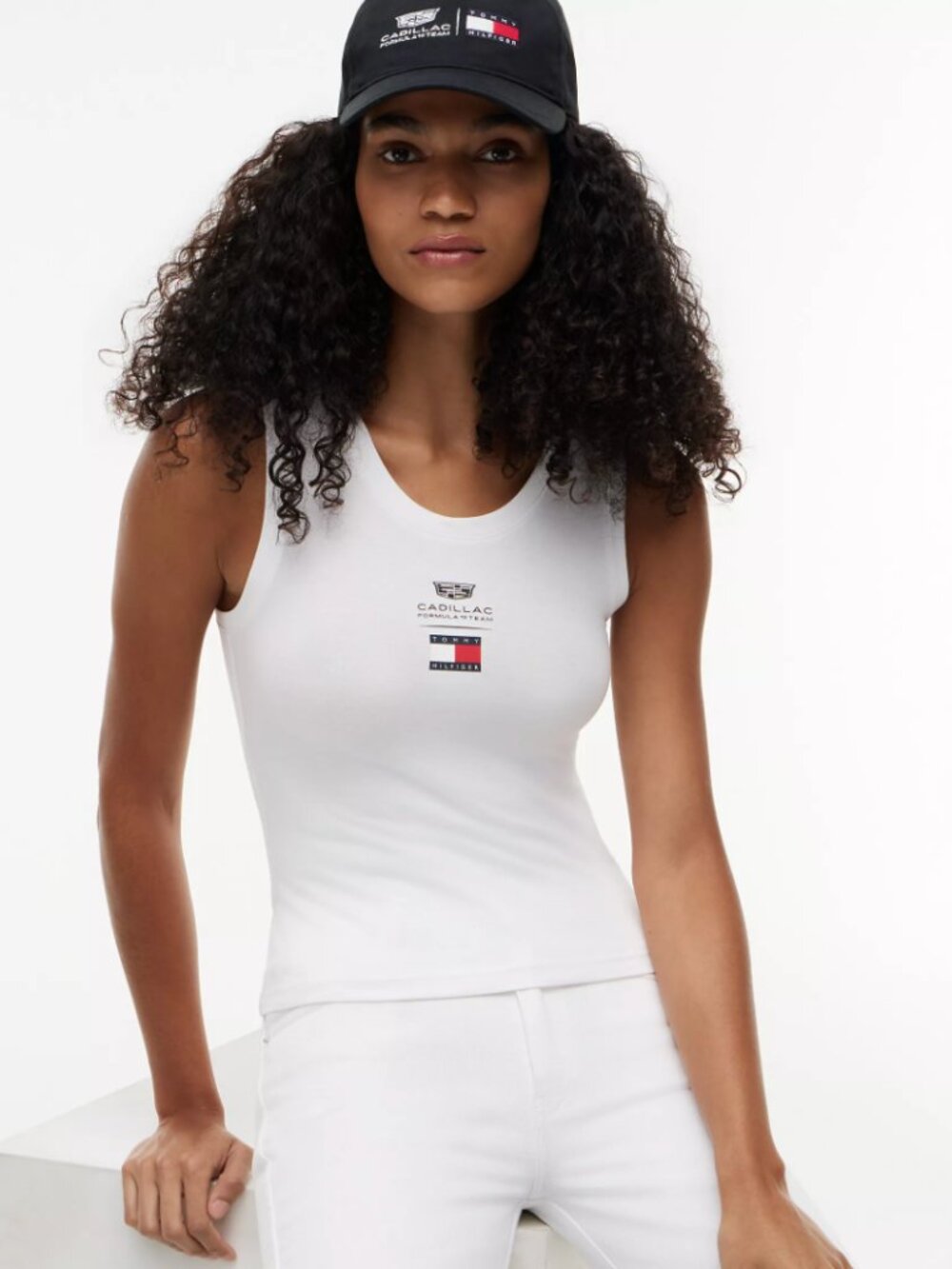 Tommy Hilfiger x Cadillac Formula 1 Team Logo Tank Top White NWT M